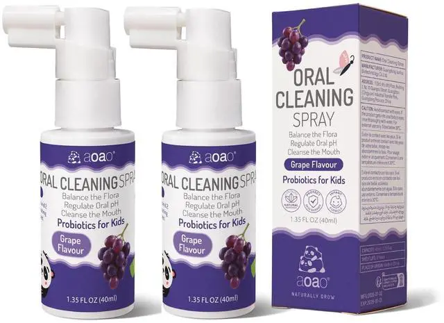 Main image of Kids Oral Spray, Toddler Toothpaste Helper for Cavity Prevention and Fresh Breath, Children Anticavity with Fluoride Free for Newborn to Preschoolers, Kid's Mouth Spray, 40ml/1.35fl.oz (Grape_2P)