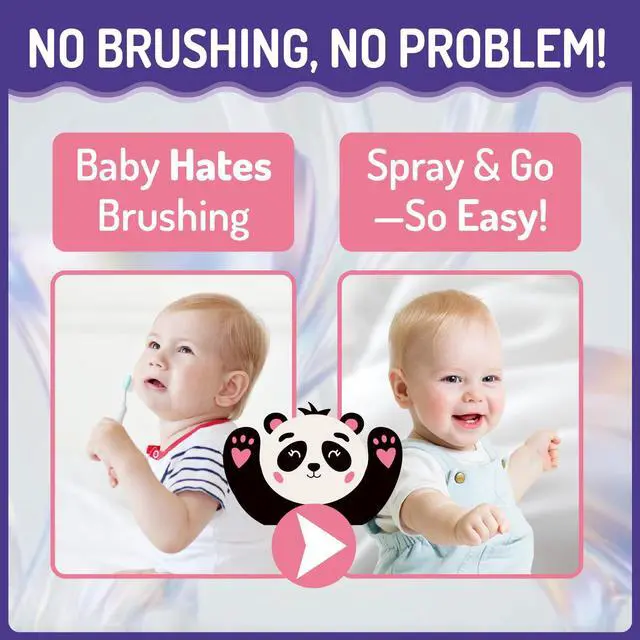 Alt view image 3 of 7 - Kids Oral Spray, Toddler Toothpaste Helper for Cavity Prevention and Fresh Breath, Children Anticavity with Fluoride Free for Newborn to Preschoolers, Kid's Mouth Spray, 40ml/1.35fl.oz (Grape_2P)