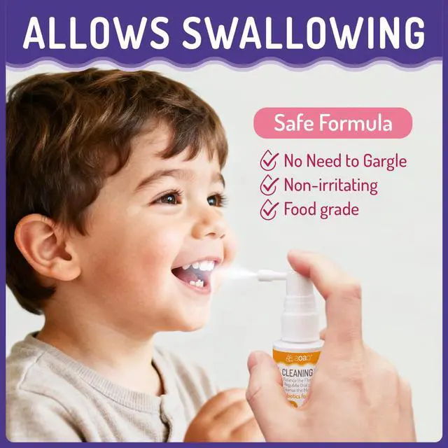 Alt view image 7 of 7 - Kids Oral Spray, Toddler Toothpaste Helper for Cavity Prevention and Fresh Breath, Children Anticavity with Fluoride Free for Newborn to Preschoolers, Kid's Mouth Spray, 40ml/1.35fl.oz (Grape_2P)
