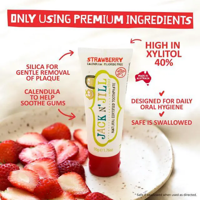Alt view image 3 of 7 - Natural Certified Toothpaste for Kids - Fluoride Free Kids & Toddlers Toothpaste, Gently Cleans Teeth, Helps Soothe Gums, 40% Xylitol, BPA Free - Milkshake, 1.76 oz (Pack of 2)