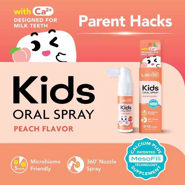 Alt view image 2 of 7 - Kids Oral Spray, Toddler Toothpaste Helper for Daily Oral Care and Fresh Breath, Children Approved with Fluoride Free for Newborn to Preschoolers, Xylitol Peach Flavor