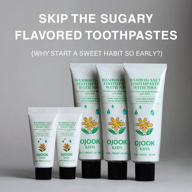 Alt view image 6 of 7 - Kids Fluoride Free Bamboo Salt Toothpaste with nHA - Pure Dew | Nano Hydroxyapatite, Remineralizing, Strengthening Enamel for First Teeth, Safe to Swallow (3oz)