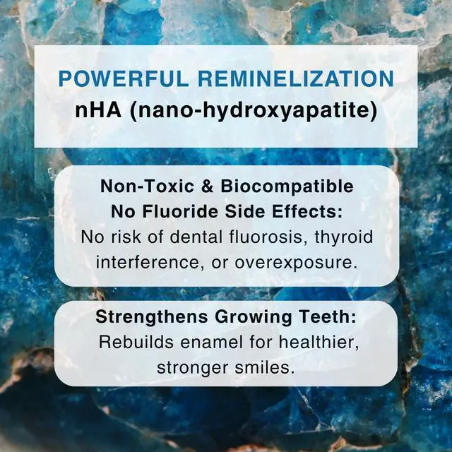 Alt view image 5 of 7 - Kids Fluoride Free Bamboo Salt Toothpaste with nHA - Pure Dew | Nano Hydroxyapatite, Remineralizing, Strengthening Enamel for First Teeth, Safe to Swallow (3oz)