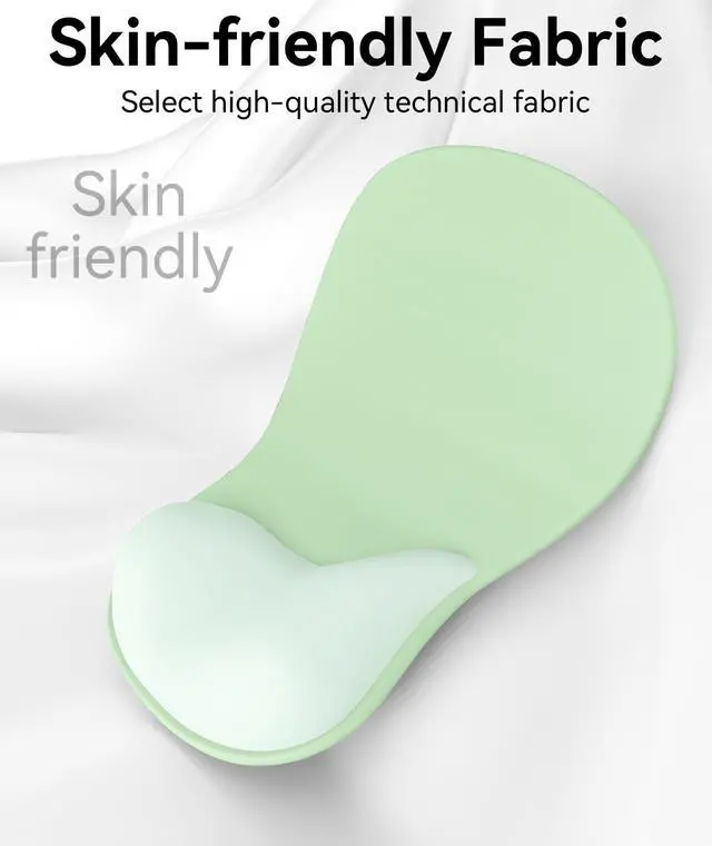Alt view image 4 of 7 - Mouse Pad with Gel Wrist Rest, Ergonomic Comfortable Computer Wrist Support for Laptop, Pain Relief Mousepad with Non-Slip PU Base for Office & Home (Green)