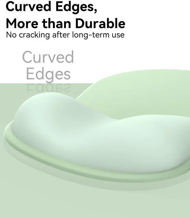 Alt view image 5 of 7 - Mouse Pad with Gel Wrist Rest, Ergonomic Comfortable Computer Wrist Support for Laptop, Pain Relief Mousepad with Non-Slip PU Base for Office & Home (Green)