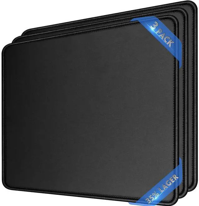 Main image of 35% Larger Gaming Mouse Pad 12x10x1/8. Delicate Stitched Edges & Non-Slip Natural Rubber Base, Premium-Textured & Waterproof Mousepad, Mouse Mat for Computer, Laptop, PC, Office & Home, Black