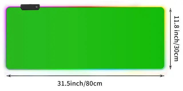 Alt view image 4 of 7 - RGB Gaming Mouse Pad - XXL LED Gaming Mouse Mat with Custom Design Stitched Edges (31.5 x 11.8 Inch, Green Screen)