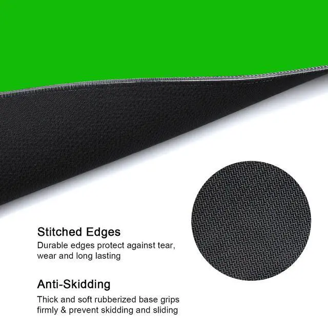 Alt view image 6 of 7 - RGB Gaming Mouse Pad - XXL LED Gaming Mouse Mat with Custom Design Stitched Edges (31.5 x 11.8 Inch, Green Screen)