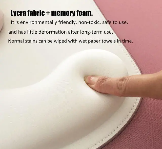 Alt view image 5 of 7 - RGB LED Wrist Support Mouse Pad with 13 Lighting Modes, Anti-Slip Rubber Base, Pain Relief Ergonomic Gaming/Office/Home Mouse Pad, 11.8 x 8.5 in (White)