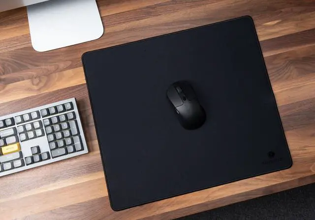 Alt view image 2 of 6 - Large Gaming Mouse Pad 17.7 × 15.7 inch (450 × 400 mm), Ample Space for Mouse Movement, Smooth Micro-Weave Surface for Optical Mice, Non-Slip Rubber Base, Stitched Edges - Black