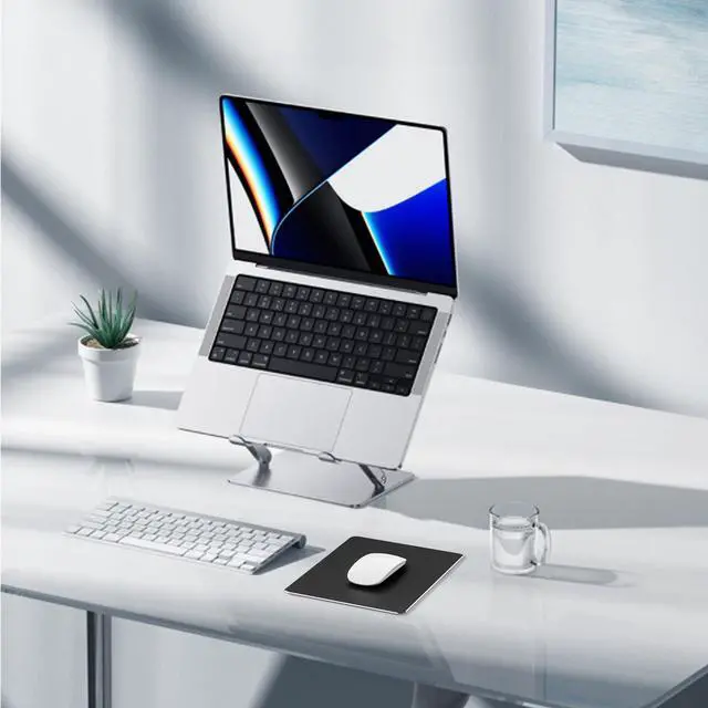 Alt view image 7 of 7 - Hard Metal Mouse Pad for Desk, Aluminum Solid Mouse Pad for Magic Mouse and Pro/Air with Stable Rubber Base, Firm Mousepad for Travel and Home Office (Black)