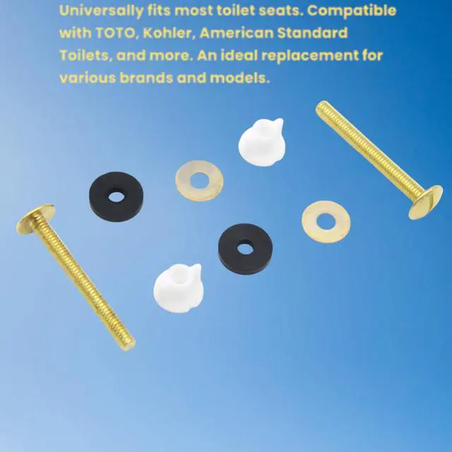 Alt view image 4 of 7 - 2Pcs Toilet Seat Screws - Heavy Duty Steel Toilet Seat Hinge Bolts and Nuts for Top Mount Toilet Seat Hinges