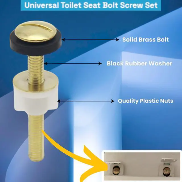 Alt view image 3 of 7 - 2Pcs Toilet Seat Screws - Heavy Duty Steel Toilet Seat Hinge Bolts and Nuts for Top Mount Toilet Seat Hinges