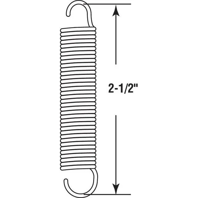 Alt view image 2 of 3 - SP 9608 Extension Spring, Spring Steel Construction, Nickel-Plated Finish, 0.047 GA x 7/16 In. x 2-1/2 In., Closed Single Loop, (2 Pack)