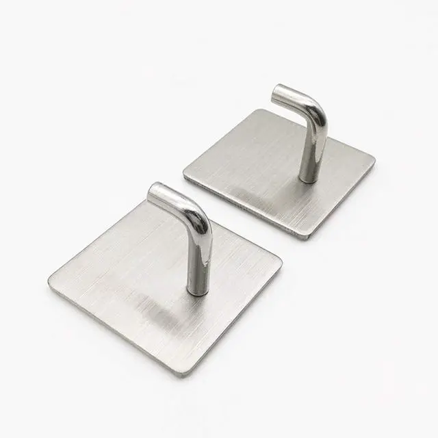 Alt view image 6 of 7 - 4 Pack Adhesive Wall Hooks, Stainless Steel Heavy Duty Hooks