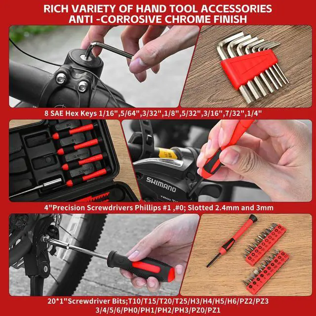 Alt view image 7 of 7 - 39-Piece Basic Household Tool Set, Red Hand Kit With Storage Case