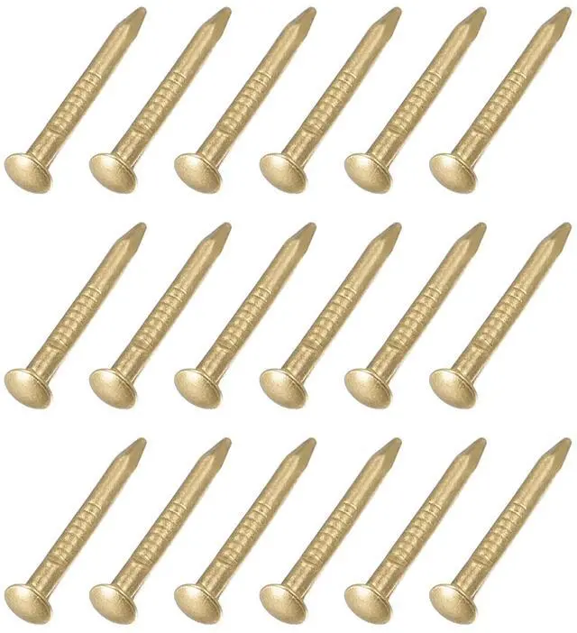 Main image of Small Nails (1.2x12mm) 100pcs, Brass Tiny Hardware Nails - for Household Woodworking, Brass Tone