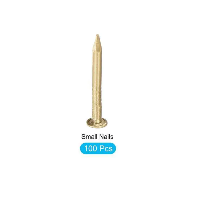 Alt view image 5 of 5 - Small Nails (1.2x12mm) 100pcs, Brass Tiny Hardware Nails - for Household Woodworking, Brass Tone
