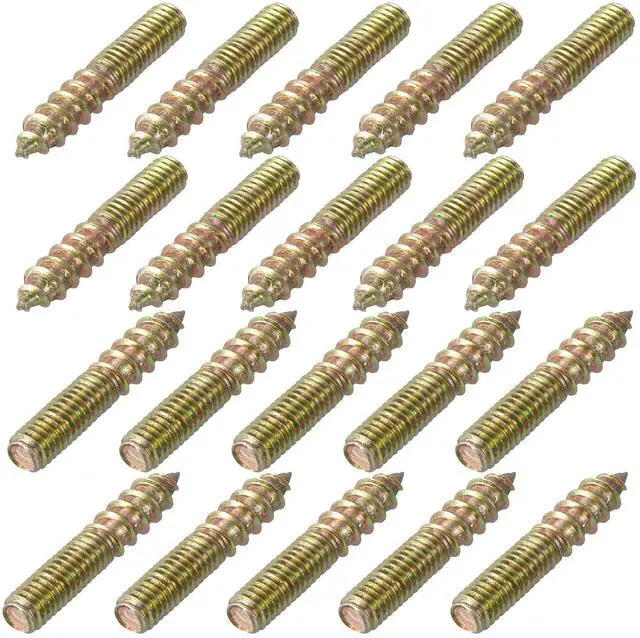 Main image of M6 Hanger Bolts Length 1-1/8"(30mm) Double Headed Bolts Self-Tapping Screw 6mm Wood Joint Furniture Legs 40pcs