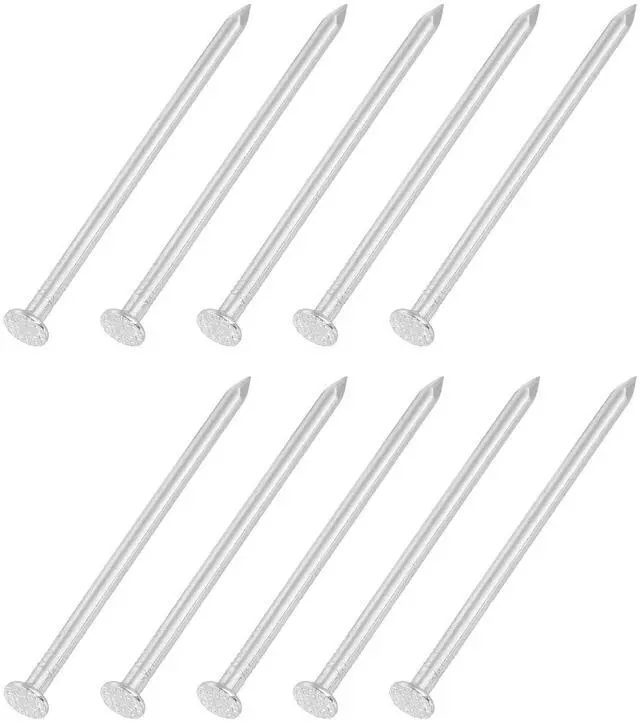 Main image of 50Pcs Small Hardware Nails, 8D x 2-1/2" 304 Stainless Steel Round Head Nail Common Finishing Nail for Household Woodworking Picture Hanging DIY Projects, Silver