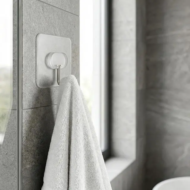 Alt view image 6 of 6 - Adhesive Hooks 32 Pack- Clear & Heavy Duty, Hold Up to 18 lbs Waterproof, Damage-Free, No Drill Removable Hooks for Bathroom, Kitchen, Home, Office & Outdoor Organization