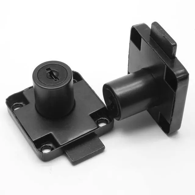 Alt view image 3 of 7 - 2 PCS Cylinder Cupboard Drawer Lock With Keys (0.75inch/19MM Opening Diameter), Furniture Hardware Lock for Cabinet, Household Office Mailbox (Black)
