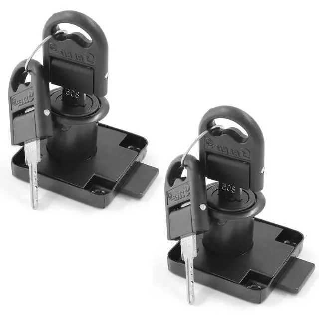 Alt view image 4 of 7 - 2 PCS Cylinder Cupboard Drawer Lock With Keys (0.75inch/19MM Opening Diameter), Furniture Hardware Lock for Cabinet, Household Office Mailbox (Black)