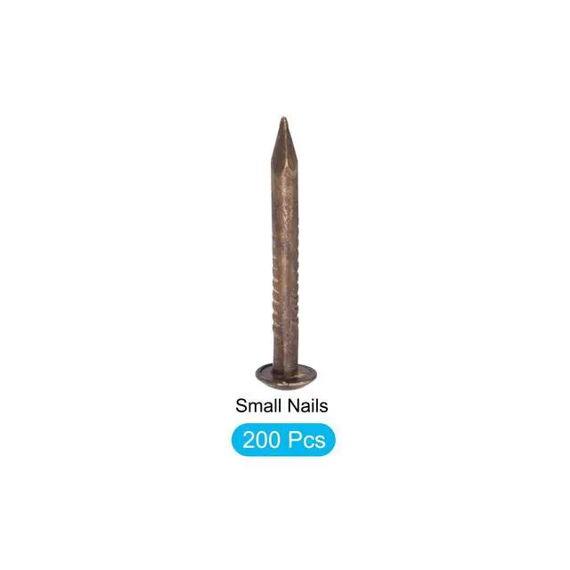Alt view image 5 of 5 - Small Nails (1.2x12mm) 200pcs, Brass Tiny Hardware Nails - for Household Woodworking, Bronze Tone
