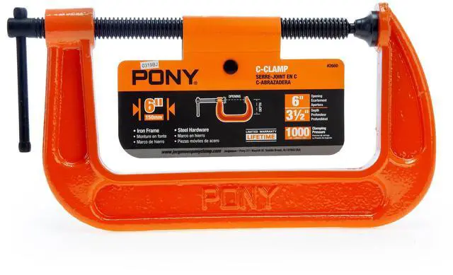 Main image of Jorgensen 2660 6-Inch C-Clamp, Orange