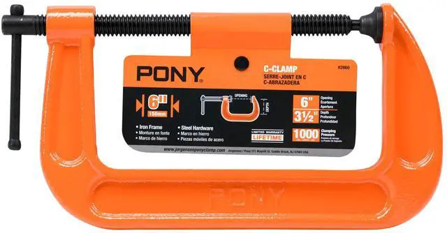 Alt view image 6 of 7 - Jorgensen 2660 6-Inch C-Clamp, Orange