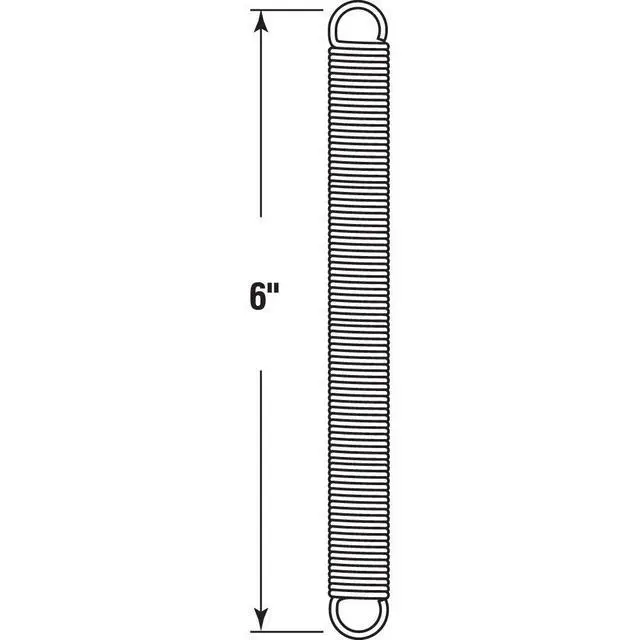 Alt view image 2 of 4 - SP 9671 Extension Spring, Spring Steel Construction, Nickel-Plated Finish, 0.072 GA x 9/16 In. x 6 In., Closed Single Loop (2 Pack)