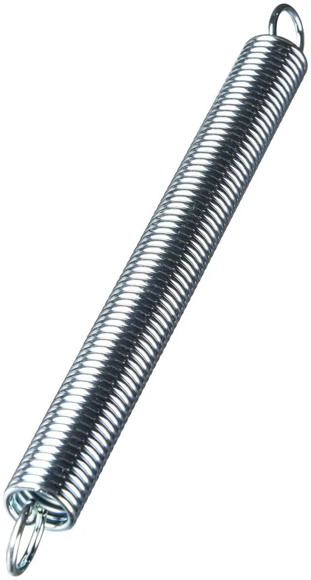 Main image of SP 9671 Extension Spring, Spring Steel Construction, Nickel-Plated Finish, 0.072 GA x 9/16 In. x 6 In., Closed Single Loop (2 Pack)