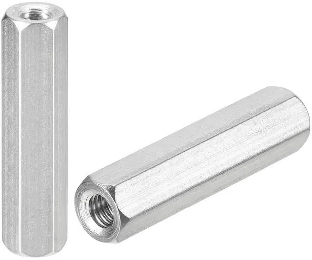 Main image of M6 x 1-Pitch 50mm Length Coupling Nuts, 8pcs 304 Stainless Steel Metric Hex Rod Coupling Nuts