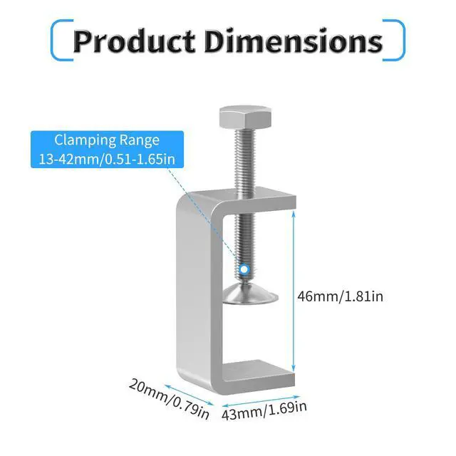 Alt view image 2 of 6 - Heavy-Duty 46mm Small C-Clamp, Small Screw Clamp