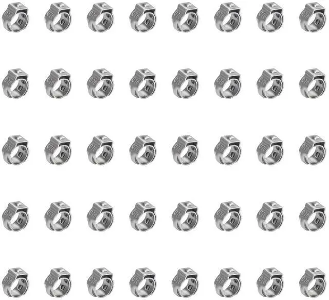 Main image of 40 Pieces 6-7mm 304 Stainless Steel Single Ear Hose Clamps