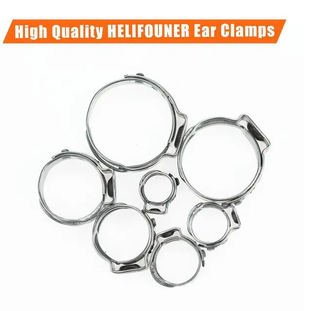 Alt view image 5 of 6 - 40 Pieces 6-7mm 304 Stainless Steel Single Ear Hose Clamps