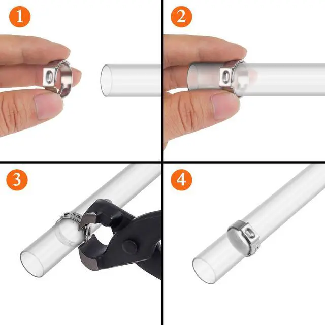 Alt view image 6 of 6 - 40 Pieces 6-7mm 304 Stainless Steel Single Ear Hose Clamps
