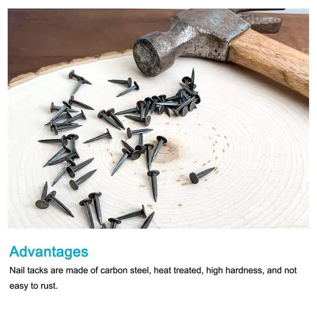 Alt view image 4 of 5 - Nails Tacks (4x16mm) 500pcs, Metal Hardware Nails Studs - for Woodworking, Furniture, Shoes, Conveyor Belt Repair