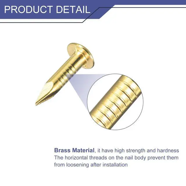 Alt view image 3 of 5 - 40 Pcs Small Tiny Nails 2.8mmx15mm(DxL) Tiny Brass Nails Hardware Nails Small Nail for Wooden DIY Decorative Boxes Household Accessories, Brass Tone