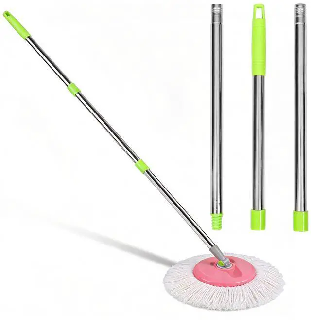 Main image of Replacement Mop Pole 44.68 in Adjustable 3-Section Mop Handle Replacement Broom Stick Pole with Ergonomic Grip for Floor Cleaning Compatible with Broom Heads