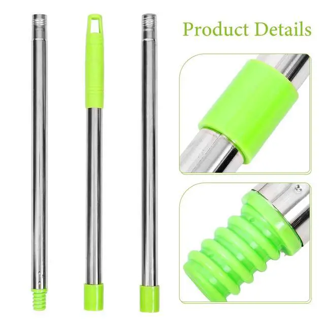 Alt view image 3 of 7 - Replacement Mop Pole 44.68 in Adjustable 3-Section Mop Handle Replacement Broom Stick Pole with Ergonomic Grip for Floor Cleaning Compatible with Broom Heads