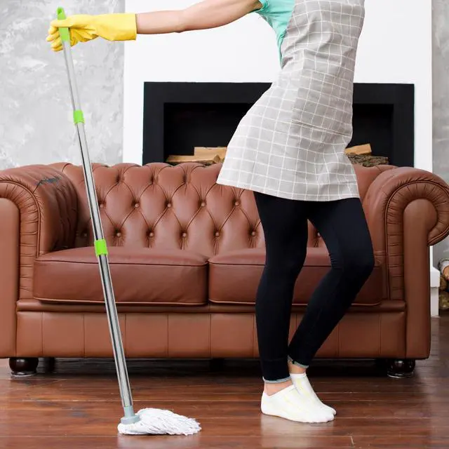 Alt view image 7 of 7 - Replacement Mop Pole 44.68 in Adjustable 3-Section Mop Handle Replacement Broom Stick Pole with Ergonomic Grip for Floor Cleaning Compatible with Broom Heads