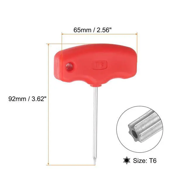 Alt view image 2 of 6 - Torx Screwdriver T6 CR-V Steel T Handle Star Key Wrench for CNC Lather Tool Holder