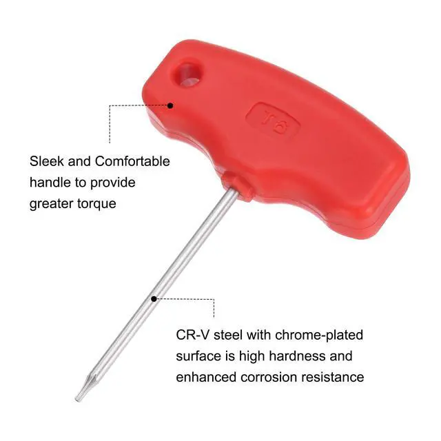 Alt view image 4 of 6 - Torx Screwdriver T6 CR-V Steel T Handle Star Key Wrench for CNC Lather Tool Holder