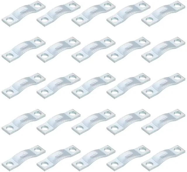 Main image of 25Pcs Rigid Pipe Strap Fit M3 (1/8") Tube OD, 2 Holes Carbon Steel Tension Tube Clamp, U Bracket Tube Clip for Pipe or Cable Fixing, Silver