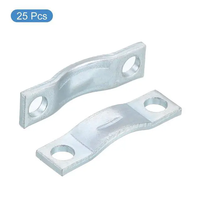 Alt view image 3 of 7 - 25Pcs Rigid Pipe Strap Fit M3 (1/8") Tube OD, 2 Holes Carbon Steel Tension Tube Clamp, U Bracket Tube Clip for Pipe or Cable Fixing, Silver