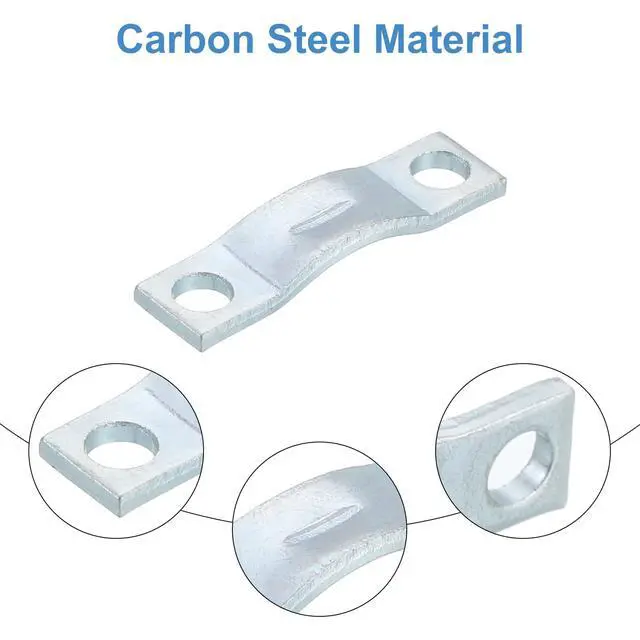 Alt view image 4 of 7 - 25Pcs Rigid Pipe Strap Fit M3 (1/8") Tube OD, 2 Holes Carbon Steel Tension Tube Clamp, U Bracket Tube Clip for Pipe or Cable Fixing, Silver