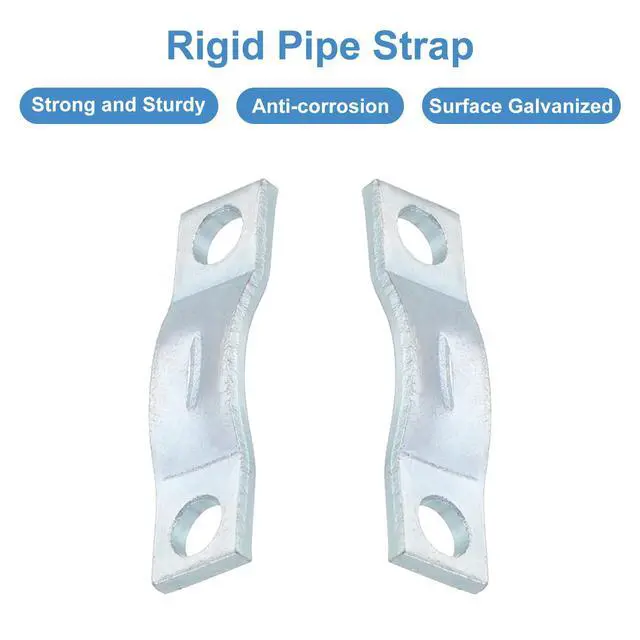 Alt view image 5 of 7 - 25Pcs Rigid Pipe Strap Fit M3 (1/8") Tube OD, 2 Holes Carbon Steel Tension Tube Clamp, U Bracket Tube Clip for Pipe or Cable Fixing, Silver