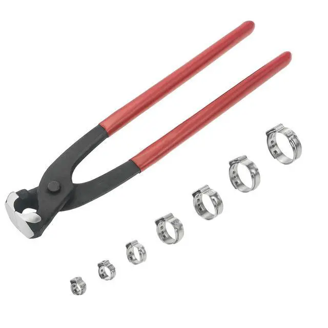 Alt view image 2 of 7 - 304 Stainless Steel Single Ear Hose Clamps with Pincers Kit (90 PCS)