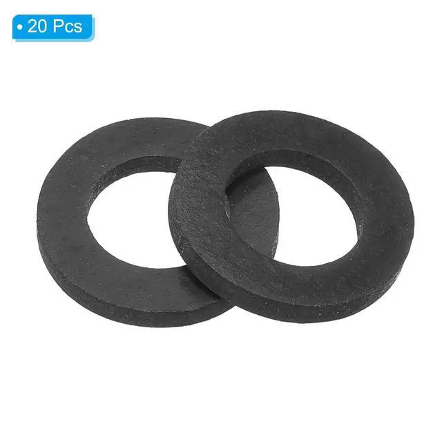 Alt view image 3 of 6 - M16 Rubber Flat Washer, 20 Pack 16mm ID 27mm OD 3mm Thick Sealing Spacer Gasket Ring for Faucet Pipe Water Hose Fastener Bolt, Black